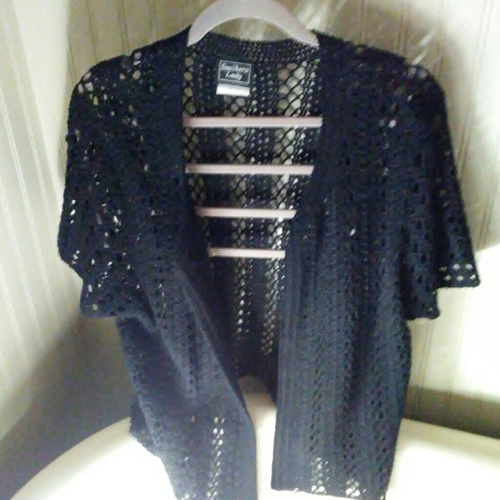 Navy blue knit cardigan